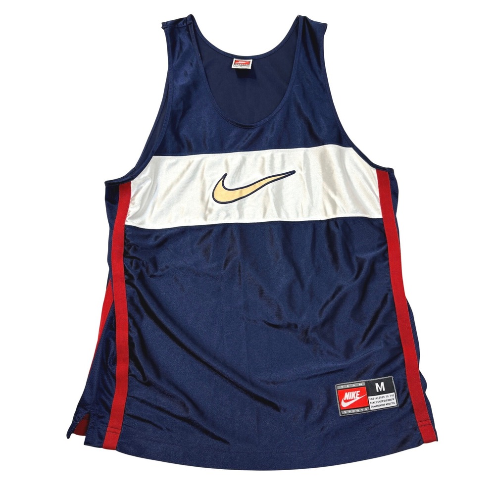 Vintage Nike Jersey Men's Navy Blue Athletic Sports Tank Top Basketball Street M